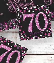 Pink Sparkle 70th Birthday Party Supplies | Balloon | Decoration | Pack